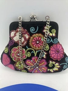 Vera Bradley 25th Anniversary Petite Purse Embroidered Beaded  6" Wide. 4.5" Tal - Picture 1 of 12