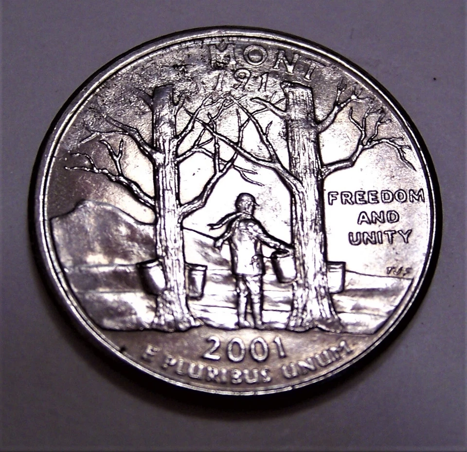 2001 P  Vermont State Quarter - Error Coin - Uncirculated  - Image 1 of 2