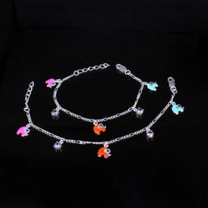925 Silver Jewelry Kids Elephant Anklets Ankle chain foot baby Bracelet 5.5" - Picture 1 of 3