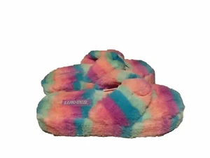 LukEes Muk Luks Womens Myka Thong Slippers, Rainbow Stripe, size S - Picture 1 of 5