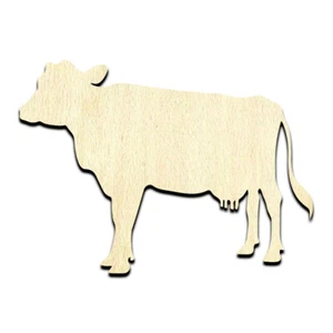 Cow Cut Out Unfinished Wood Shape Craft Supply - Picture 1 of 1