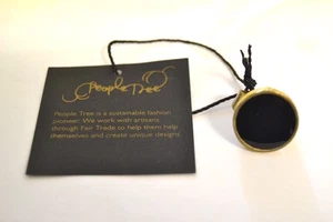 The People Tree Onyx goldfarbener Ring klein y1 - Bild 1 von 3