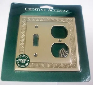 Creative Accents 1506PT Pewter Tone 1-Toggle 1-Duplex Outlet Wall Plate - Picture 1 of 1