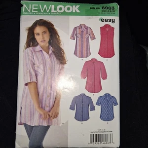 New Look Pattern 6963 Easy Blouse Top Button Up Cut - Picture 1 of 2