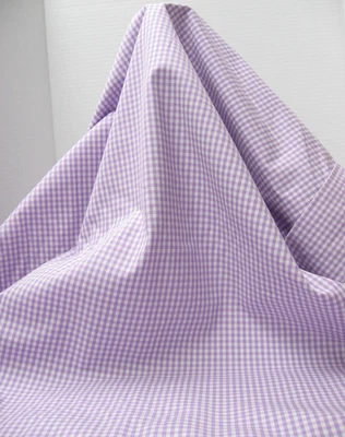 60" Lavender Slight Stretch 1/8" Gingham Check Fabric BTY - Image 1 of 3