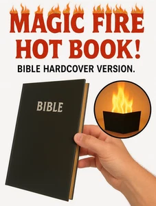 HEISSES FEUER BUCH BIBEL Bühne Requisite Evangelium Zaubertrick Flammender Clown Komödie - Bild 1 von 13