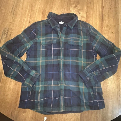Hombre LL Bean Franela Vellón Forrado Azul Cuadros Talla Pequeña Foto 1 de 4