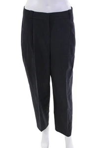 Massimo Dutti Womens Pleated High-Rise Tapered Pants Trousers Navy Size 8 - Picture 1 of 6