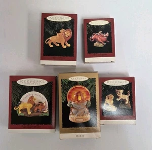Hallmark Ornament Disney Lion King LOT (5) Simba Sarabi Mufasa Timon & Pumbaa - Picture 1 of 6
