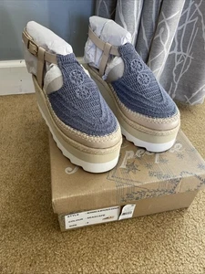Free People Morning In Mykonos Espadrille Plateau Keilabsatz Farbe Meereslandschaft Größe 6 - Bild 1 von 19