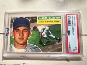 PSA 5 1956 Topps #164 Harmon Killebrew Washington Nationals Salón de la fama Espalda gris - Imagen 1 de 6