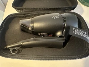 Secador de pelo y estuche de transporte de viaje GHD Flight genuino, negro, usado una vez - Imagen 1 de 6