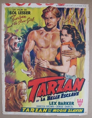 TARZAN AND THE SLAVE GIRL (1950) Belgian Poster, Lex Barker, Vanessa Brown, Alda - Image 1 of 4