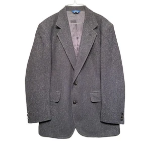VTG Pendleton Wool Blazer Men’s 42 Long USA Blue Gray Tweed Herringbone Classic - Picture 1 of 10