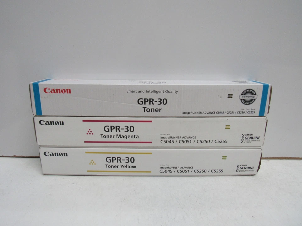 LOTE DE 3! TONER ORIGINAL CANON GPR-30 CIAN/MAGENTA/AMARILLO (IR-ADV C5045) Foto 1 de 1