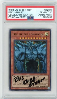 PSA GEM MT 10 Signed Eric Stuart Obelisk the Tormentor KC01-EN022 25th Anniv - Image 1 of 2