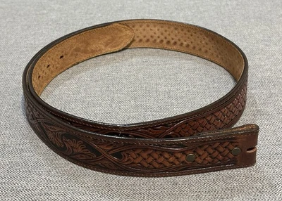 Cinturón Western Silver Creek Collection Cuero Genuino Tooled Marrón 40 Sin Hebilla Foto 1 de 4
