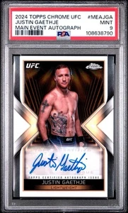 Justin Gaethje 2024 Topps Cromo UFC Evento Principal Automático PSA 9 Automático BMF #MEAJGA - Imagen 1 de 1