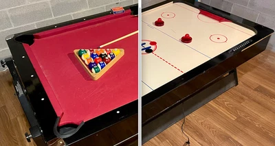 Used HARVARD brand combination Air Hockey and Pool Table 90.5" x 47.25" x 31.25" - Image 1 of 4