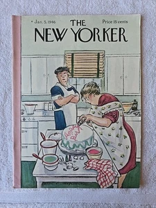 THE NEW YORKER MAGAZINE Jan 5, 1946 ILLUSTRATED COVER VG+ - Picture 1 of 8