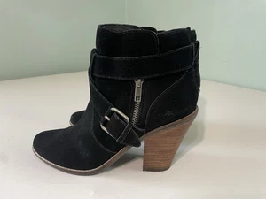 Dolce Vita Mujer Botín Talla 9 Negro Gamuza Tacones Punta Almendra Boho Cremallera Lateral - Imagen 1 de 14