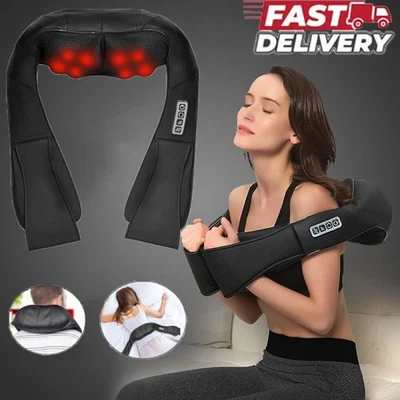 NEW Electric Shiatsu Back Neck Shoulder Massager 3D Heat Kneading Body Massager