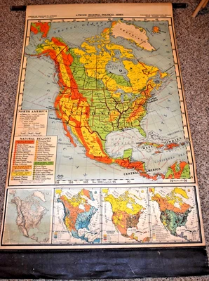1947 A. J. Nystrom Co. -  Atwood Regional Political Series Map - North America - Image 1 of 4