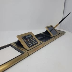Vtg 1970s Executive Desk Set by Metcor Los Angeles Sheaffer Fountain Pen Holder+ - Picture 1 of 22