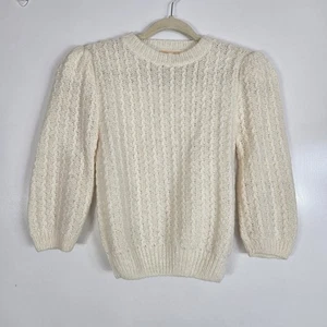 Suéter Pullover Mujer De Colección Años 80 Ambrosia Marfil Manga Abullonada Manga Cuarta Pequeño - Imagen 1 de 10