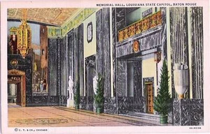 Postcard Louisiana Baton Rouge Capitol Memorial Hall Linen 1940s - Picture 1 of 1