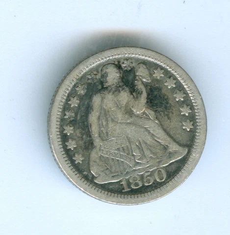 1850 SEATED LIBERTY  DIME--FINE/VERY FINE Cover