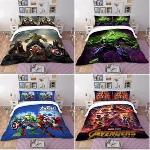 The Avengers Duvet Cover Set Hulk Quilt Cover Bedding Set Pillow Cases All Size - Picture 1 of 57