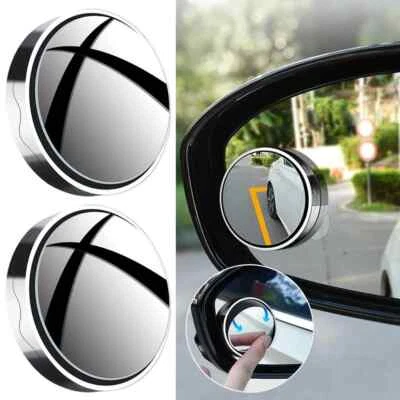 2Pcs Rear View Mirror Blind Spot Mirrors Round HD Glass Convex 360° Side for Car - Image 1 of 4