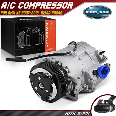 AC Compressor for BMW X5 E70 2007 2008-2013 V8 4.4L 4.8L 4-Grooves CSE717 Style - Image 1 of 4