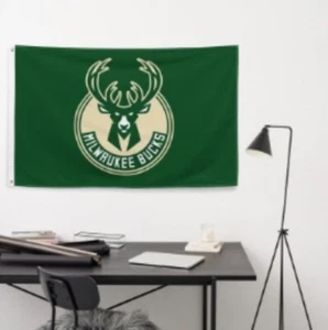 Milwaukee Bucks  Banner 3×5 Flag Green NBA Basketball Giannis New Car Home-Bar - Picture 1 of 5
