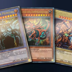 Ägyptische Götterkarten Slifer Obelisk Ra Ultra Rare Set Yugioh deutsch NM LC01 - Bild 1 von 4