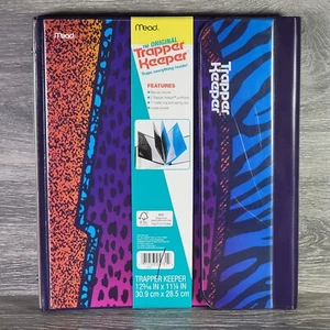 Mead Trapper Keeper Binder Retro Remake Leopard Animal Portfolio w/2 Folders - Picture 1 of 16