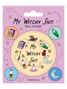 MY WITCHY SH*T 4 Vinyl Sticker Set: witch moon magic crystal star tarot fun gift - Picture 1 of 7