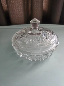 Vintage Avon Clear Cut Glass Round 6" Candy Dish & Lid - Picture 1 of 7