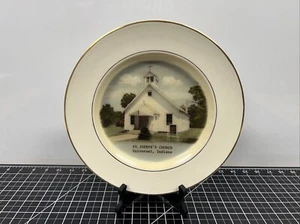 Piatto da collezione vintage St Joseph Church Universal Indiana Preston-Hopkinson Co - Foto 1 di 14