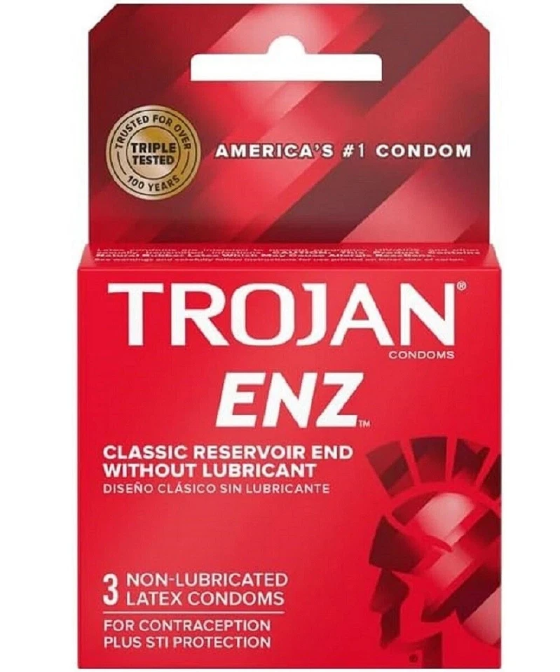 Condones de látex premium no lubricados Trojan ENZ 3 quilates (paquete de 1) Foto 1 de 1