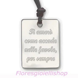Ciondolo piastrina in argento con incisione personalizzata , scegli la tua frase - Foto 1 di 4