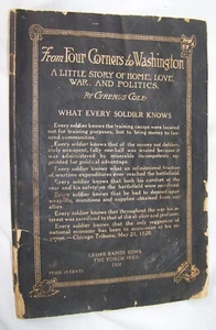 1920 Cuatro esquinas a Washington Primera Guerra Mundial EE. UU. Marina Almirante Cyrus Cole Libro - Imagen 1 de 2