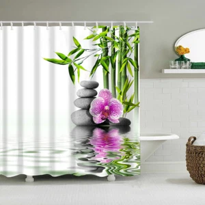 Shower Curtain Waterproof Fabric Bathroom Decoration - Picture 1 of 12