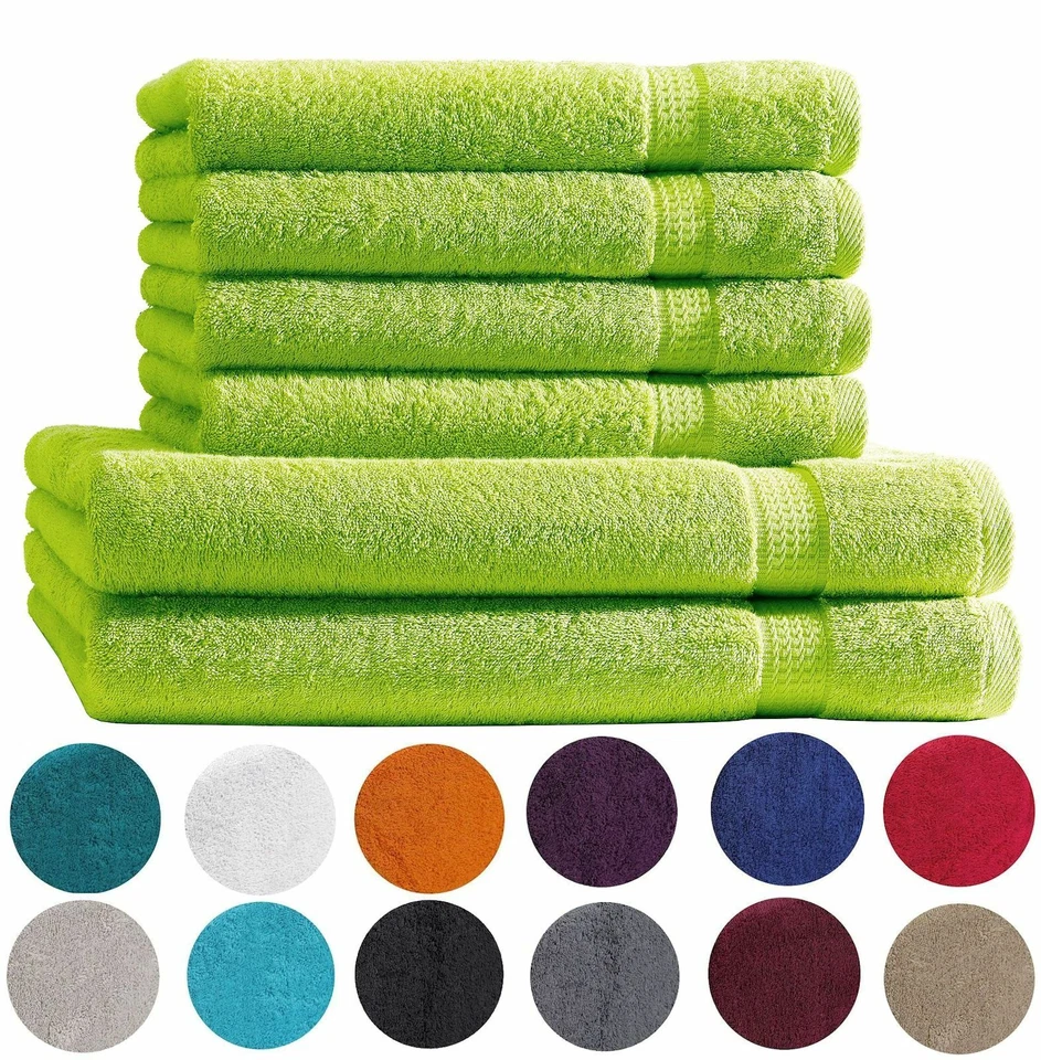 Handtuch Set 6tlg. 4 Handtücher 2 Duschtücher Duschtuch Frottee Baumwolle 6er - Bild 1 von 1