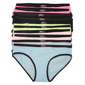 10x Womens Bikini Brief Underwear Cotton Assorted Colours Comfort Fit M L XL XXL - Picture 1 of 11