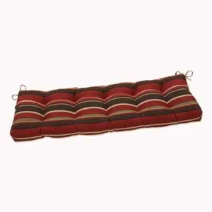 Striped Rectangular Outdoor Bench Cushion in Brown - Picture 1 of 5