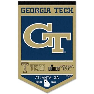 Georgia Tech Yellow Jackets Heritage Logo History Banner Pennant - Picture 1 of 5