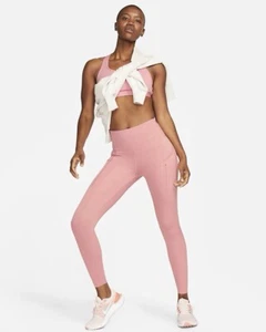 Nike Go Firm Support High Waisted Infinalock 7/8 Leggings Running Gym Pink - Bild 1 von 10