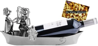 BRUBAKER porta bottiglie vino Coppia in barca da pesca in metallo idea regalo - Immagine 1 di 4